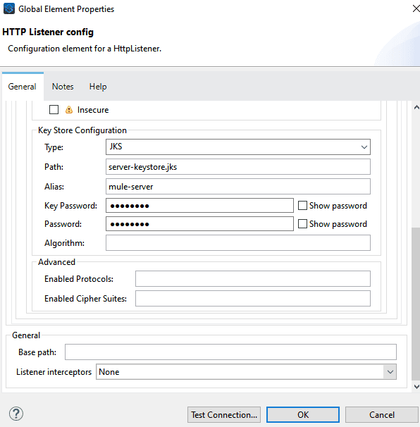 HTTP Listener Config