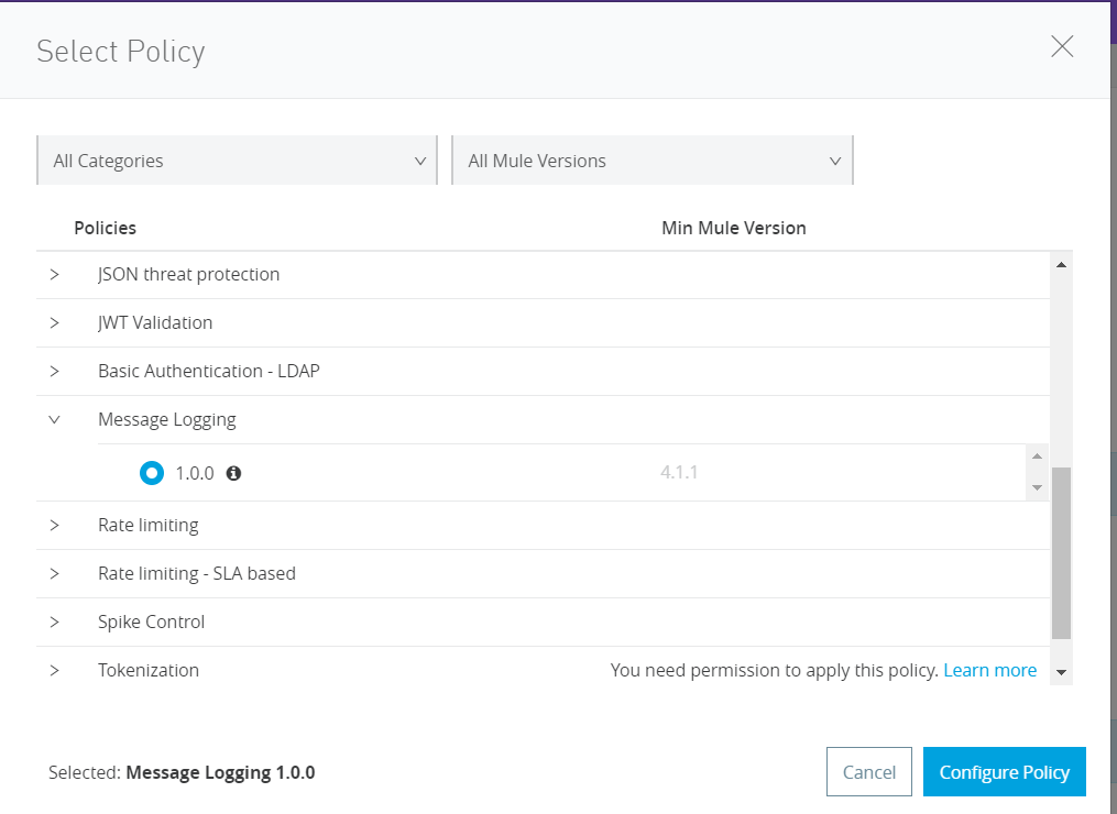 message logging Mule